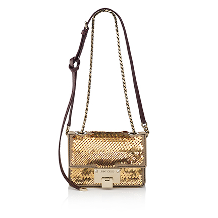 REBEL SOFT MINI SUEDE WITH METAL PAILLETTES EMBROIDERY NUDE GOLD