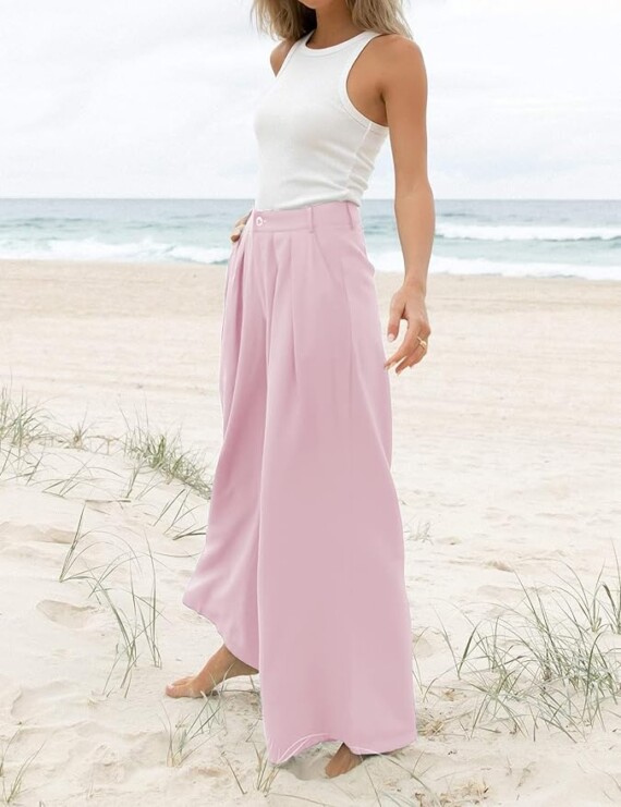 Pantalón ancho rosa