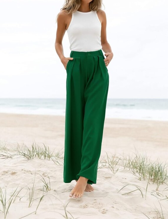 Pantalón ancho verde